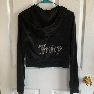 Juicy Couture Tracksuit Set Top and Pant Bottoms Black Small